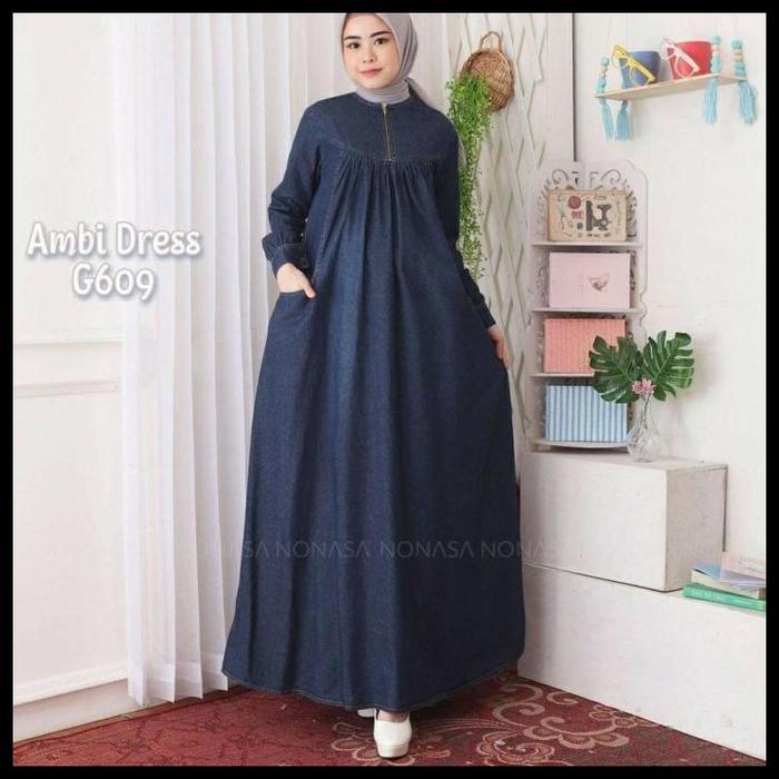 Terbaru Gamis Jeans Elena Size S M L Xl Xxl / Dress / Baju Muslim / Pakaian Wa Best Seller