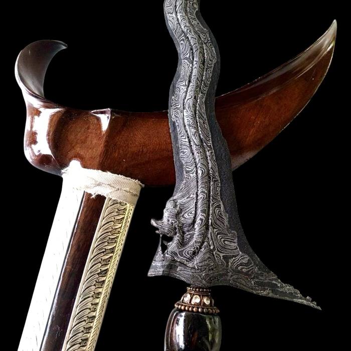 Keris Naga Sasra Luk 13 Pamor Lar Gangsir Tangguh Mataram Era Amangkurat Sepuh Kuno TUS Original Ist