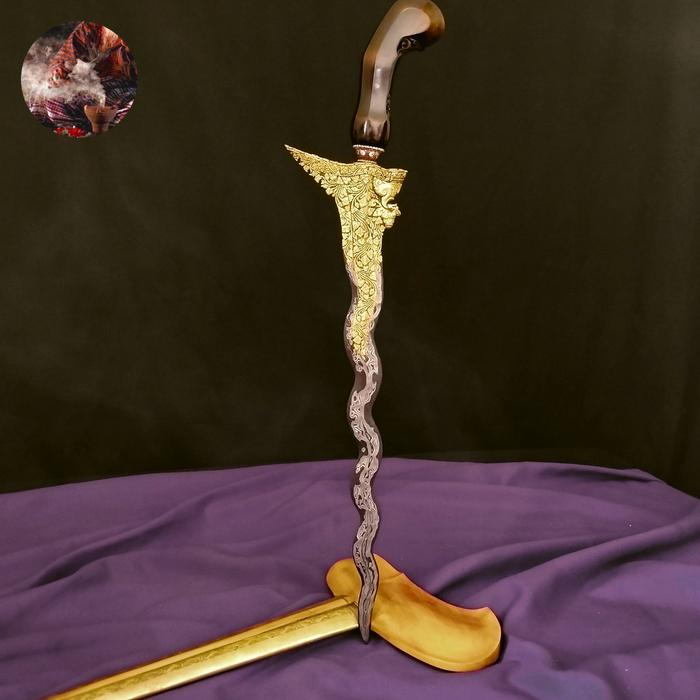 Keris Pusaka Naga Raja Kinatah Emas Masterpiece Tuah Jabatan Wibawa Kemakmuran
