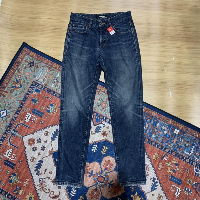 polham jeans biru celana panjang bahan jadi motif washed ukuran 29 30 original