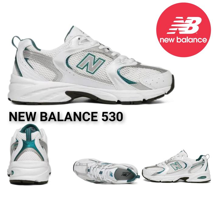 Sepatu Pria Wanita NB New Balance 530 Metallic Silver Green Sneaker Pria Wanita Sneakers Running Sho