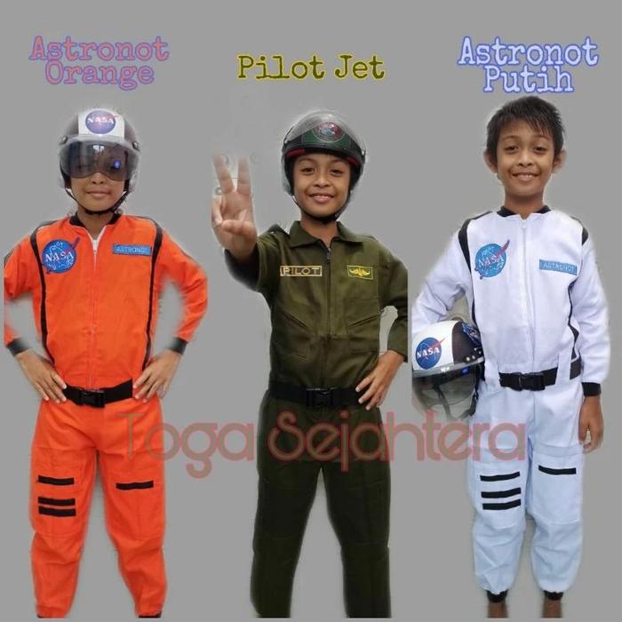 New !!! HELM + Baju Wearpack Anak Profesi ASTRONOT NASA / PILOT JET TEMPUR ANAK