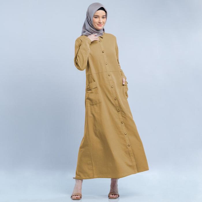 Flamoush Zhenya Yellow Long Dress Wanita