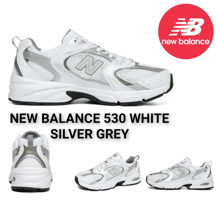 Sepatu Pria Wanita NB NB 550 New Balance 530 Metallic Silver Sepatu Sport Olahraga Lari Sepatu Santa