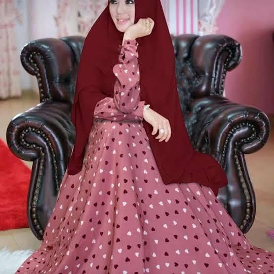 gamis Monalisa-maroon batik