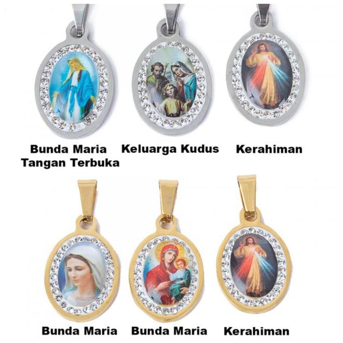 Yeraya Liontin Wanita Mutiara Gambar Rohani Buah Mata Kalung Liontin Bulat Liontin Rohani Pendant Li