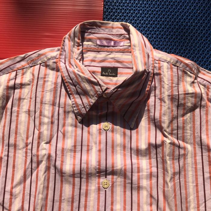 Vintage Paul Smith of london Candy Stripes Short Sleeve Shirt  100% Cotton Baumwolle  Made In Portug