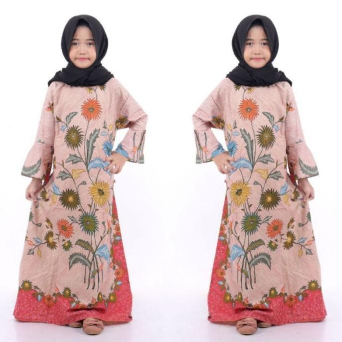 TERBARU/ Bee-Bee Clothes\ Gamis Batik Anak - Umur 3 sampai 10 tahun gamis batik Pekalongan bisa