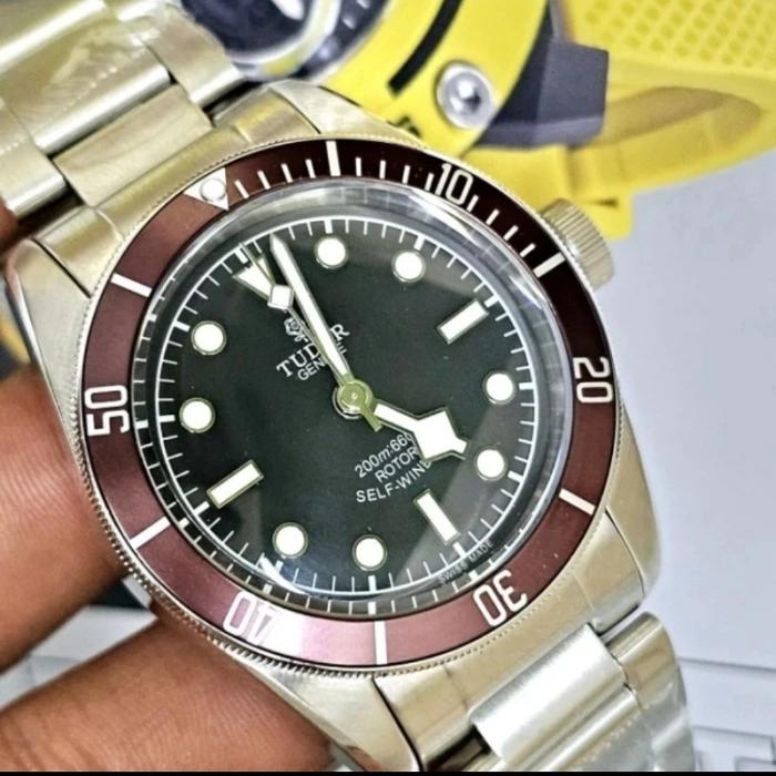Jam Tangan Pria Tudor Black Maroon