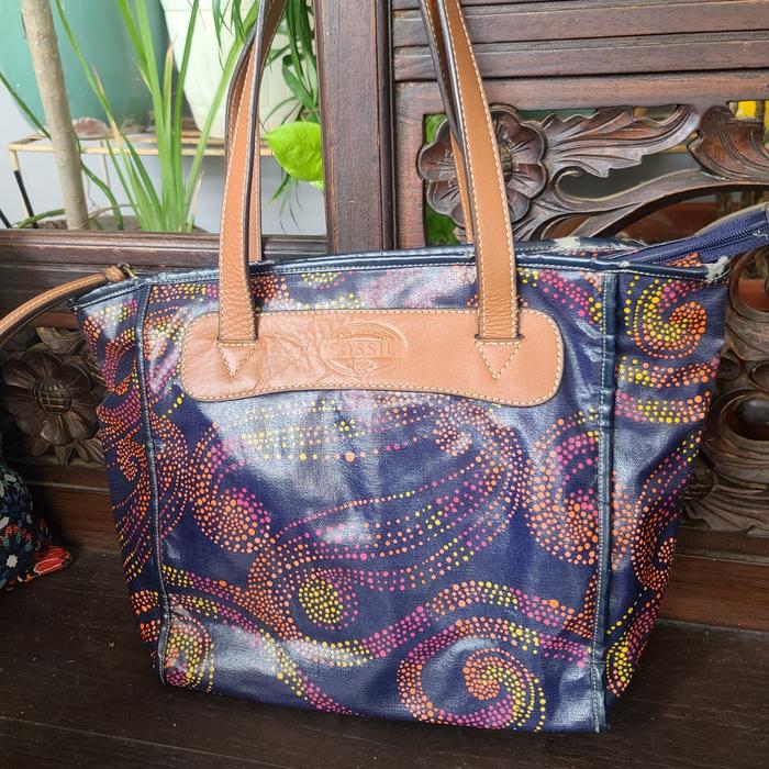 Tote Bag Fossil Keyper midnight blue