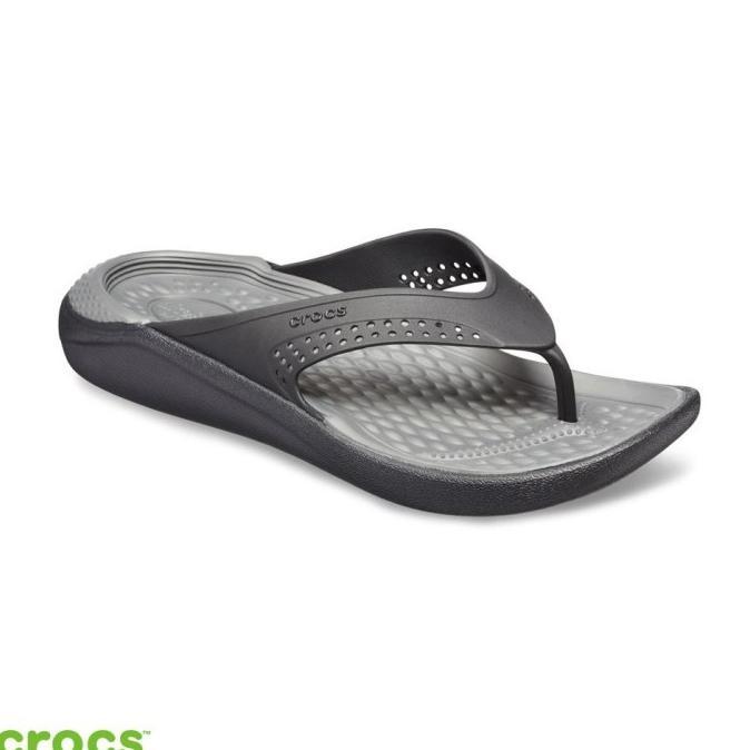 Crocs Literide Flip / Literide Jepit / Sandal Unisex / Sandal Pria / Sandal Wanita / Original - Blac