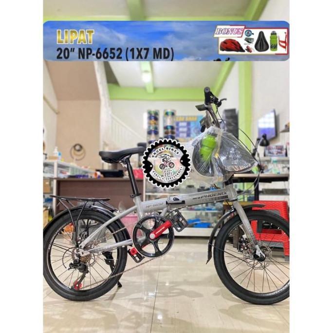 Sepeda Lipat 20” New Phoenix NP-6652 Terbaru Murah banyak bonus