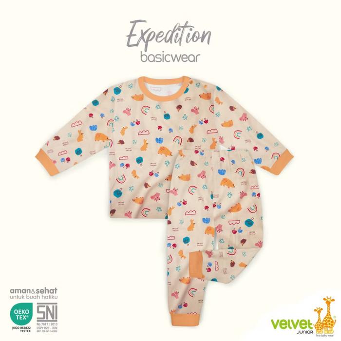 VELVET JUNIOR SETELAN BAJU TIDUR PANJANG ANAK SNI | BAJU TIDUR ANAK | BAJU BOBO ANAK