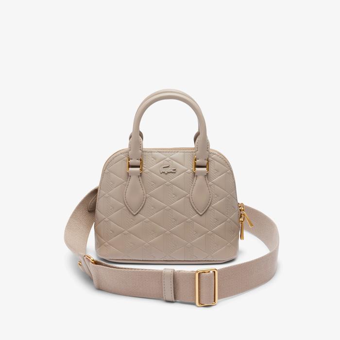 Lacoste Women's Small Maheki Bugatti Shoulder Bag Removable Strap - Beige Q47