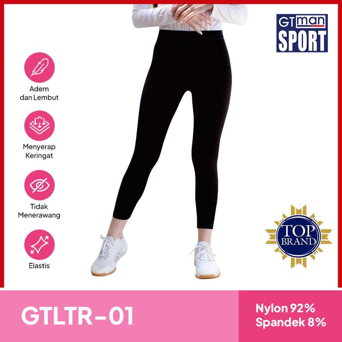 GT Sport GT Ladies Celana Legging Black Wanita GTLGR-01 Rayon Isi 1 Pcs