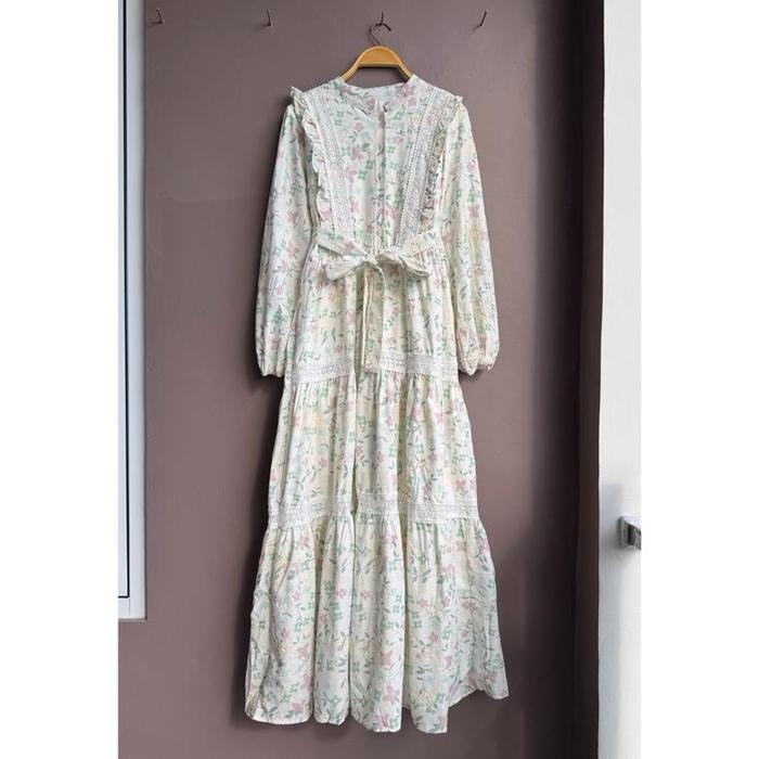 gamis ruth, lfy ori, lafreya dress, gamis putih, white maxi, dress katun bordir, gamis eyelet, gamis