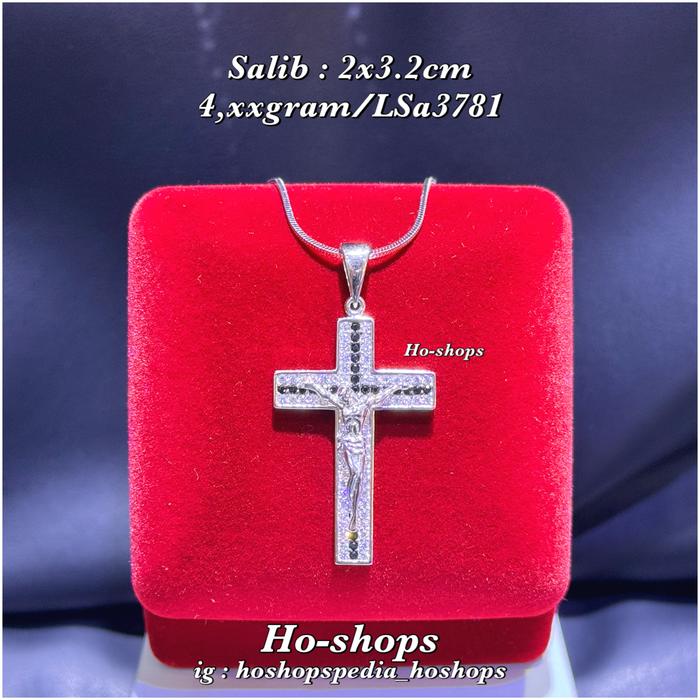 Liontin Salib Yesus Mas Putih 750 Asli Emas