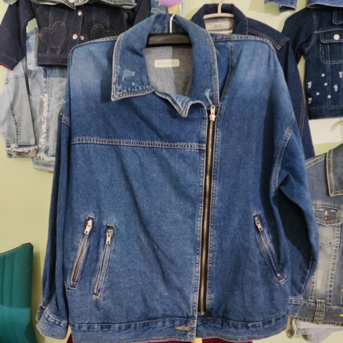 Jaket jeans zipper jumbo brand the second story