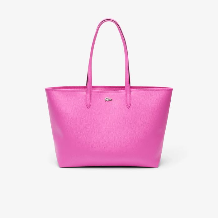 Lacoste Women'a Anna Zipped Tote Bag - Pink Q62