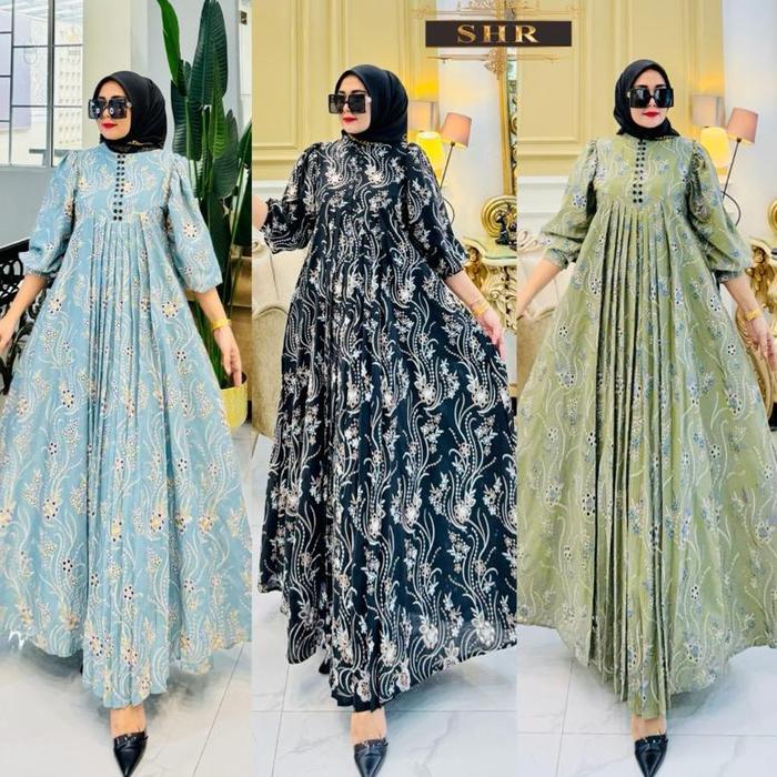 “SHR TERBARU “ BISA!GAMIS LEBARAN RAMPING KATBOL FLOWERS WOLFIS BY SHR!!SIAP KIRIM LANGSUNG