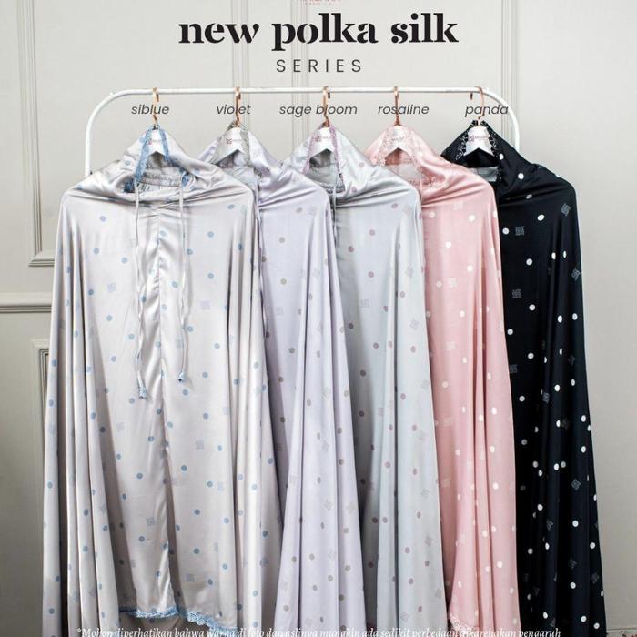 Mukena Silk Polka Maisara Premium / Mukena Motif Polkadot / Mukena Silk