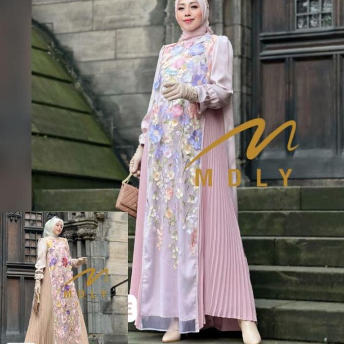 (9) MDLY ZEPIRA MARVELLA Baju Dress Silk Embroidery Muslimah Marvella / Zephyra Dress By MDLY. Nazra