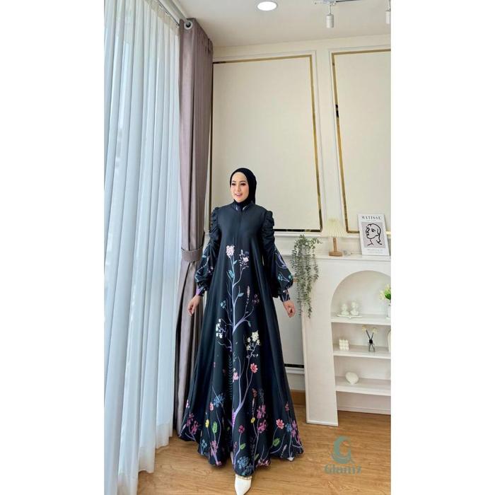 Agnia dress By Glamz Original Gamis armany silk glamz terbaru