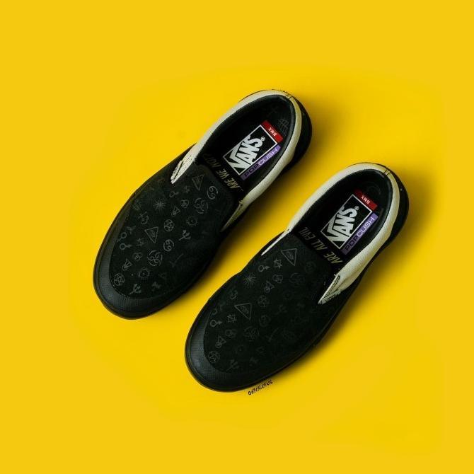 CYLENA_ VANS SLIP ON PRO BMX X CULT BLACK GREY 100% ORIGINAL