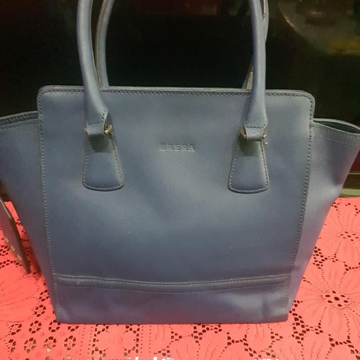 tas second/tas shoulder cantik warna biru Brera ukuran 30cm cocok u kerja/pesta/jalan