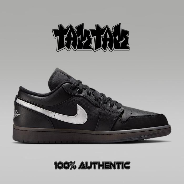Air Jordan 1 Low SE Black Metallic Silver 100% Original