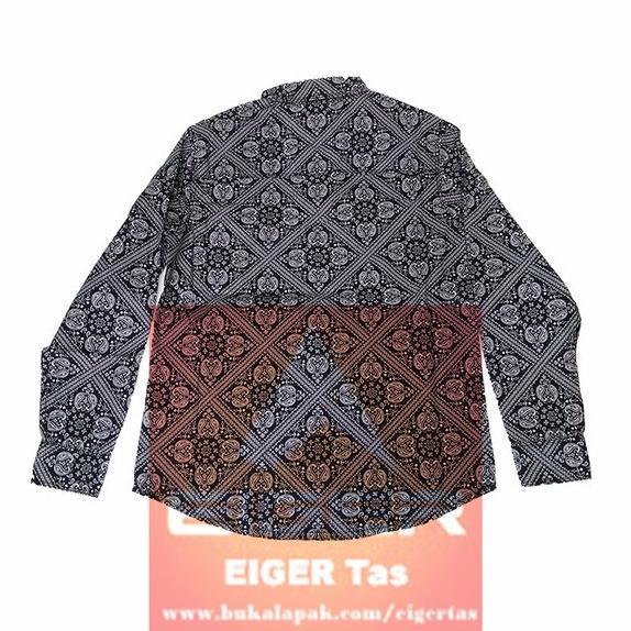 Terbaru Kemeja Pria Eiger H401 Lengan Panjang Corak Batik Black Peasley 1989 top