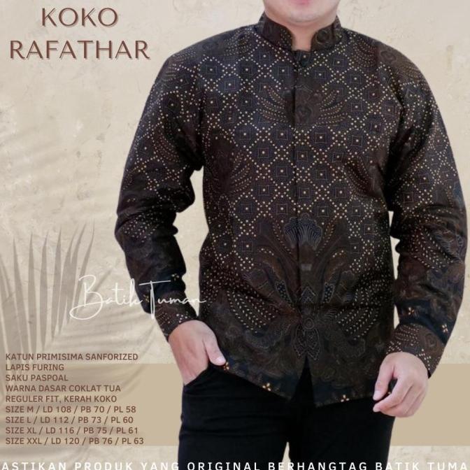 Bestseller 2025 Koko Rafathar Baju Koko Batik Pria Lengan Panjang Koko Muslim Pria