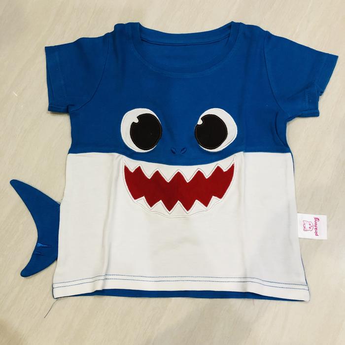 Preloved PINKFONG baby shark boy blue tshirt 2Y