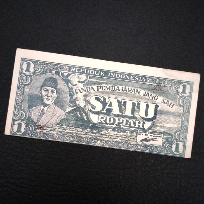 Uang ORI 1 Rupiah 1945 UNC Foxing MissCutt