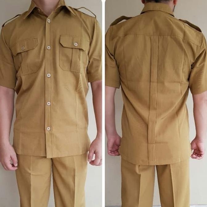 Baju Seragam khaki PDH PNS/Pemda/Guru/Pria/Laki dongker