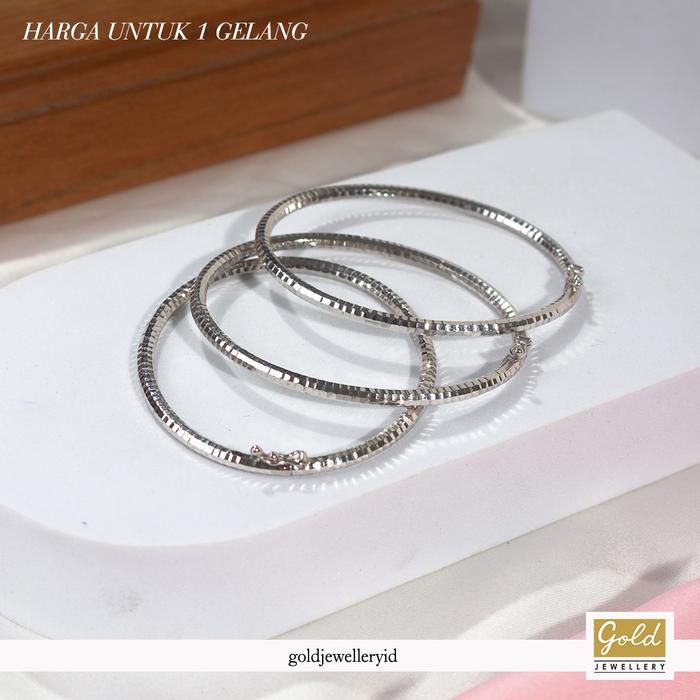 Gelang emas putih kadar 750 17k - model keroncong garisPGL29092200