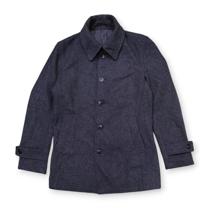 Blue Tornado by Tornado Mart Wool Stand Collar Coat Jacket