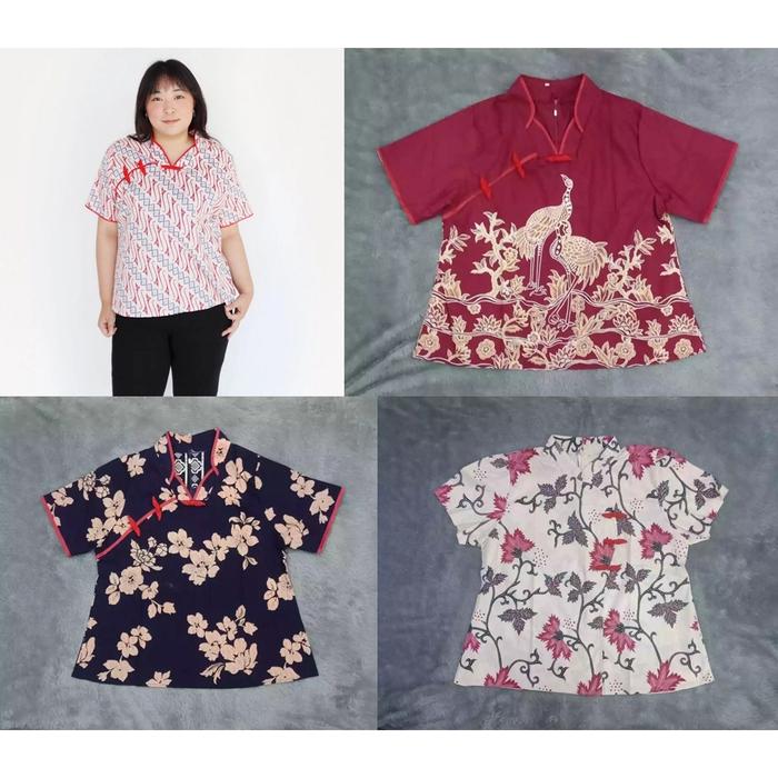 BAJU IMLEK CINA BLOUSE BATIK WANITA CHEONGSAM BIG SIZE JUMBO 331 BG