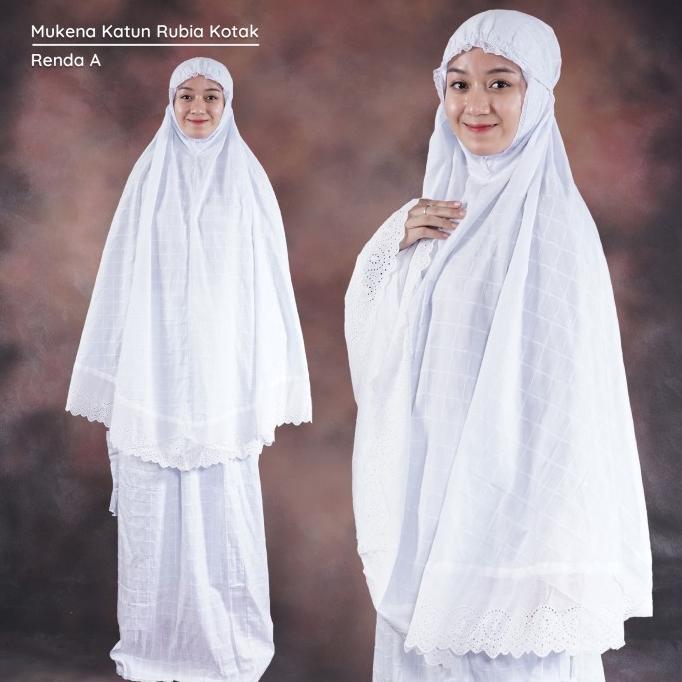 Mukena Dewasa Katun Rubiah Kotak Square / Mukena Katun Jumbo Terbaru