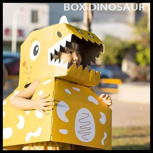 Kostum Kertas Karton Motif Kartun Hewan Dinosaurus Pretend Play Original Best Seller