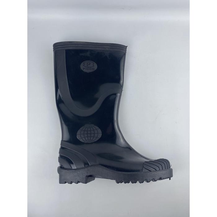 [AA] Sepatu Boot Tinggi Ap Boots Picco Hitam Karet Lokal Anti Air & Slip Lentur Perkebunan Promo Mur