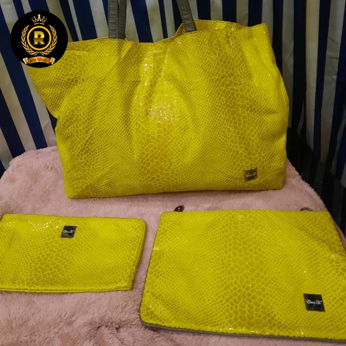 Elena H Tote Bag 3 in 1 yellow color