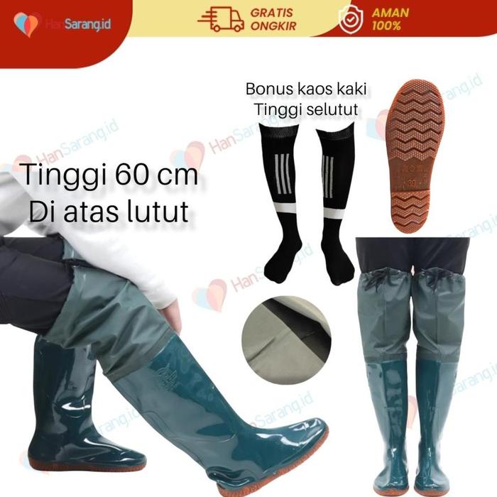 [AA] Sepatu boots karet sawah bot sepatu Petani jepang korea china boot anti keong Tinggi 60 CM Bonu