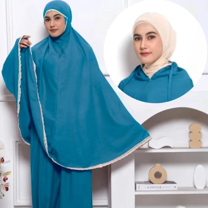 TASBIYA mukena dewasa jumbo katun mukena bali polos travel renda murah