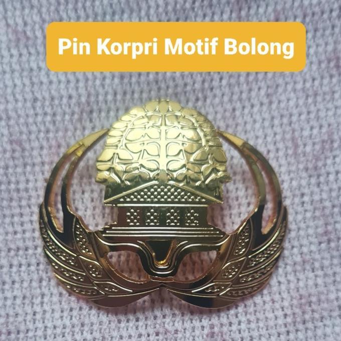 Pin lambang Korpri ASN PNS Magnet dan peniti bahan kuningan bolong sepuh emas Gold 3.5mm