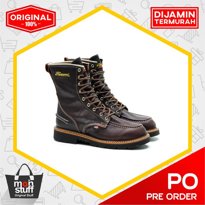 Sepatu Safety Thorogood Mens 8" FLYWAY USA BRN W/P Boots, Brown-11 2E