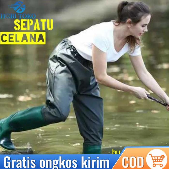 [AA] Sepatu Boots Boot But Karet Pria Wanita Dewasa Sawah Petani Panjang Model Celana Karet Lentur K