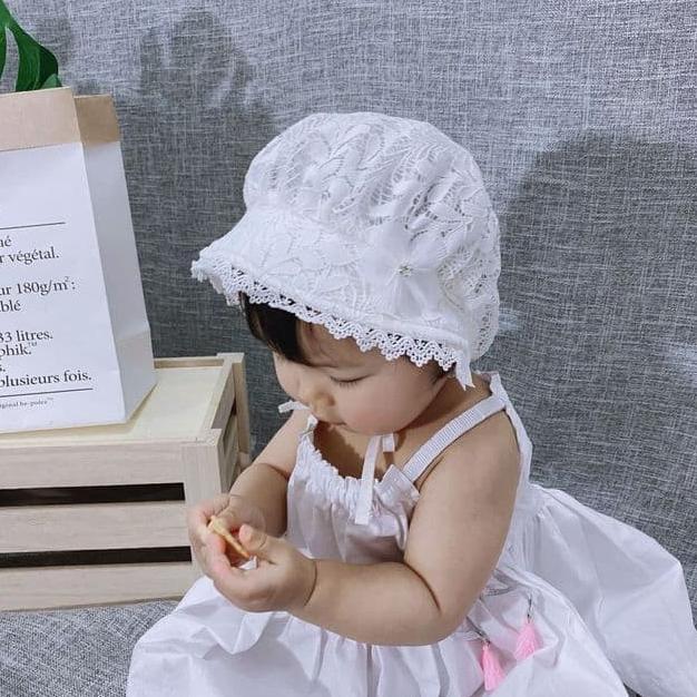 Topi renda import/Topi anak import/Topi bayi import/Topi kerut/Topi