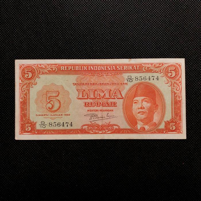 Uang Kuno 5 Rupiah Republik Indonesia Serikat (RIS) Th 1950 - D 713521