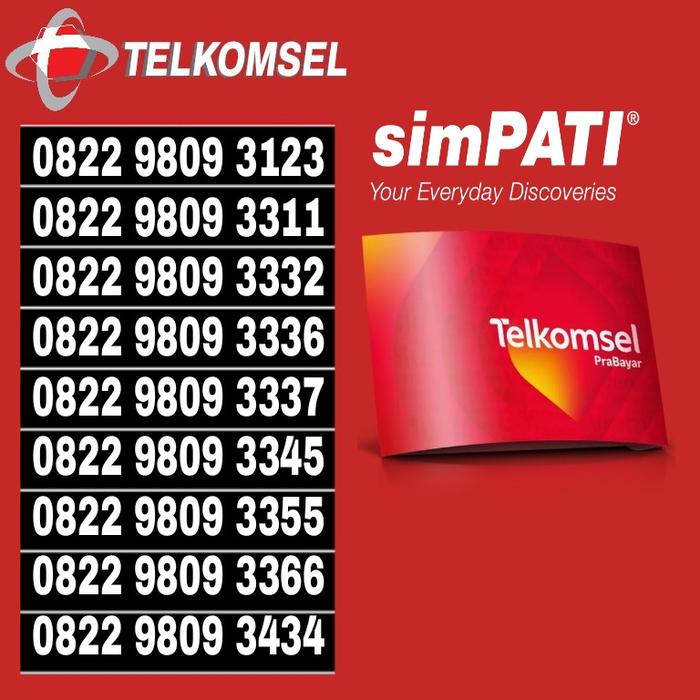 Nomor Cantik Telkomsel Simpati Loop 4G O822 9809 3332 3336 3337 3345 3366